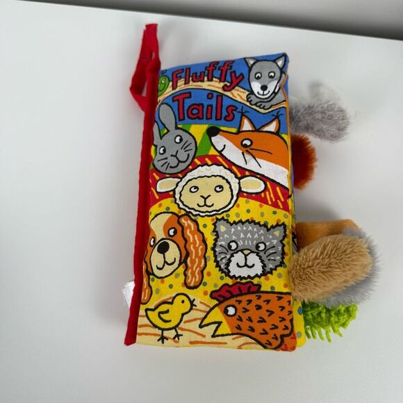 JellyCat Fluffy Tails Book Infants Baby Toys Crinkly - Picture 1 of 9